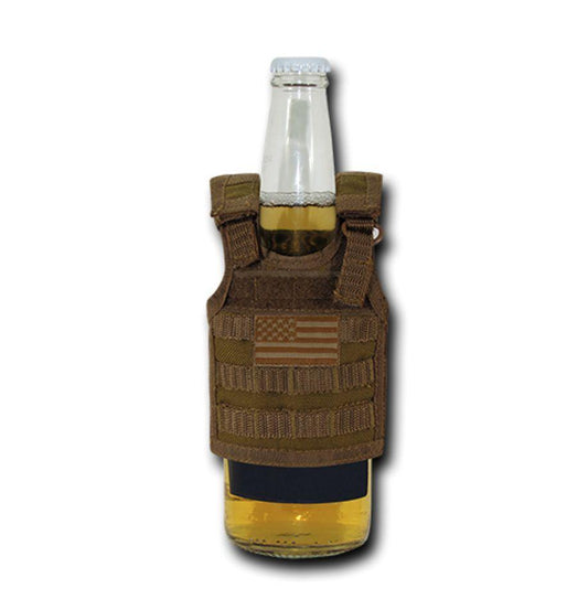 Rapdom USA American Flag Can Bottle Cooler Insulator Mini Vest Beer Soda Coyote-