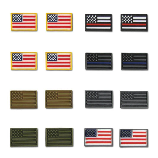 RAPDOM USA Flag Tactical Micro Patches 3 D Layered H&L Hook & Loop-Back 16 Pack-