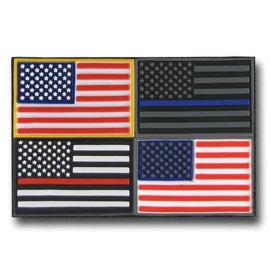 RAPDOM USA Flag Tactical Mini Rubber H&L Hook & Loop-Back Patch-