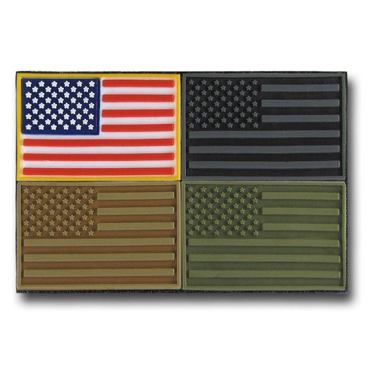 RAPDOM USA Flag Tactical Mini Rubber H&L Hook & Loop-Back Patch-