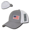 Rapid Aero Foam Flex USA Flag Military Mesh Baseball Cotton Caps Hats-USA - GREY-