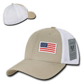 Rapid Aero Foam Flex USA Flag Military Mesh Baseball Cotton Caps Hats-USA- KHAKI-