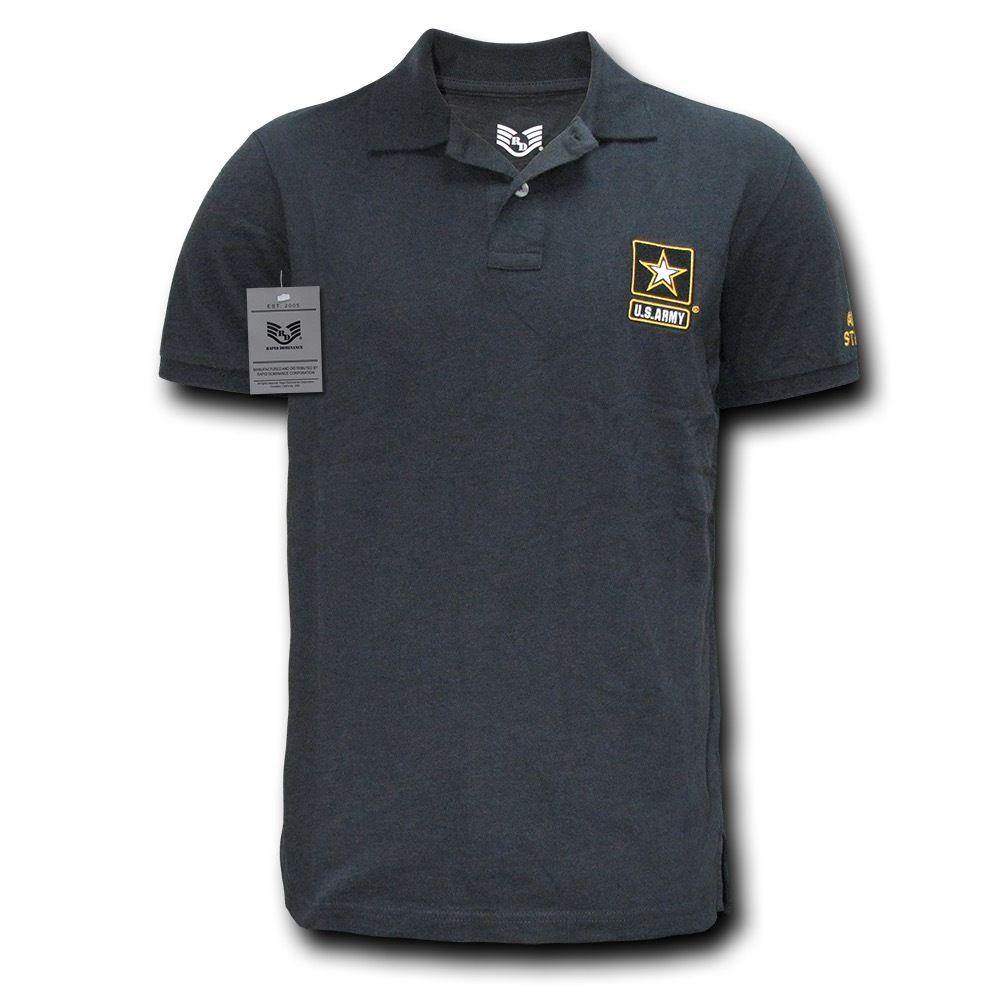 Rapid Choice Polo Lightweight Military Air Force Marine Navy Army T-Shirts Tees-Army - Black-Regular-Small