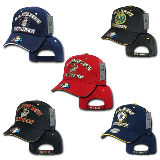 Rapid Dom Air Force Army Marines Navy Veteran Vets Military Baseball Hats Caps-VET - AIR FORCE - NAVY-