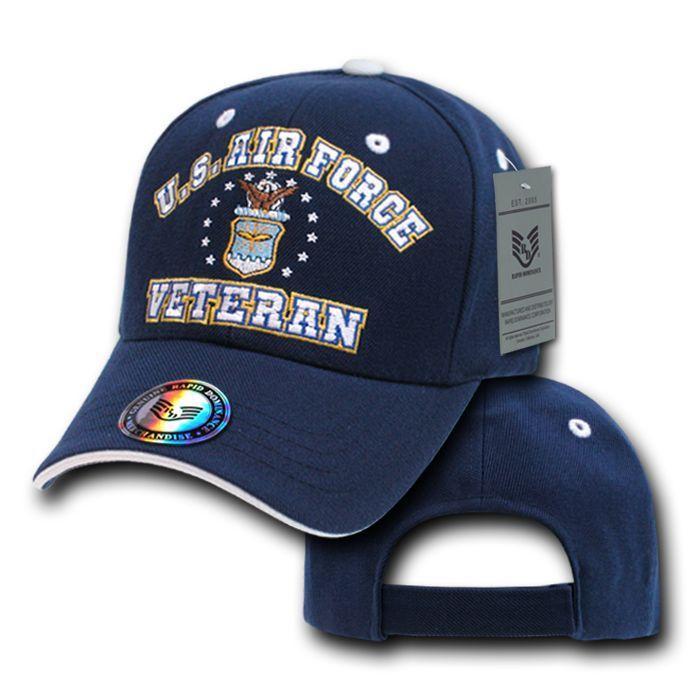 Rapid Dom Air Force Army Marines Navy Veteran Vets Military Baseball Hats Caps-VET - AIR FORCE - NAVY-