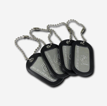 Rapid Dominance Aluminum Dog Id Army Military Tag Silicone Dog Tag Silencer-