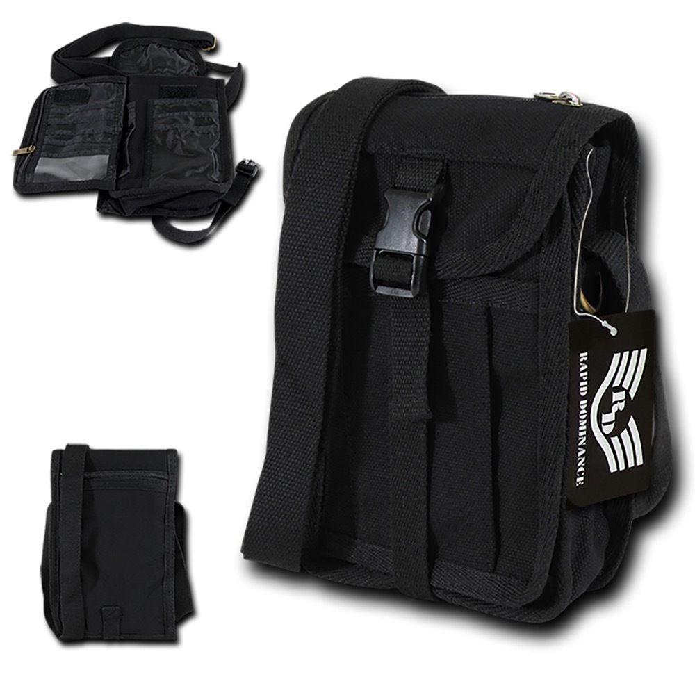 Rapid Dominance Cotton Canvas Travel Portfolio Bags Backpack Luggage-Black-