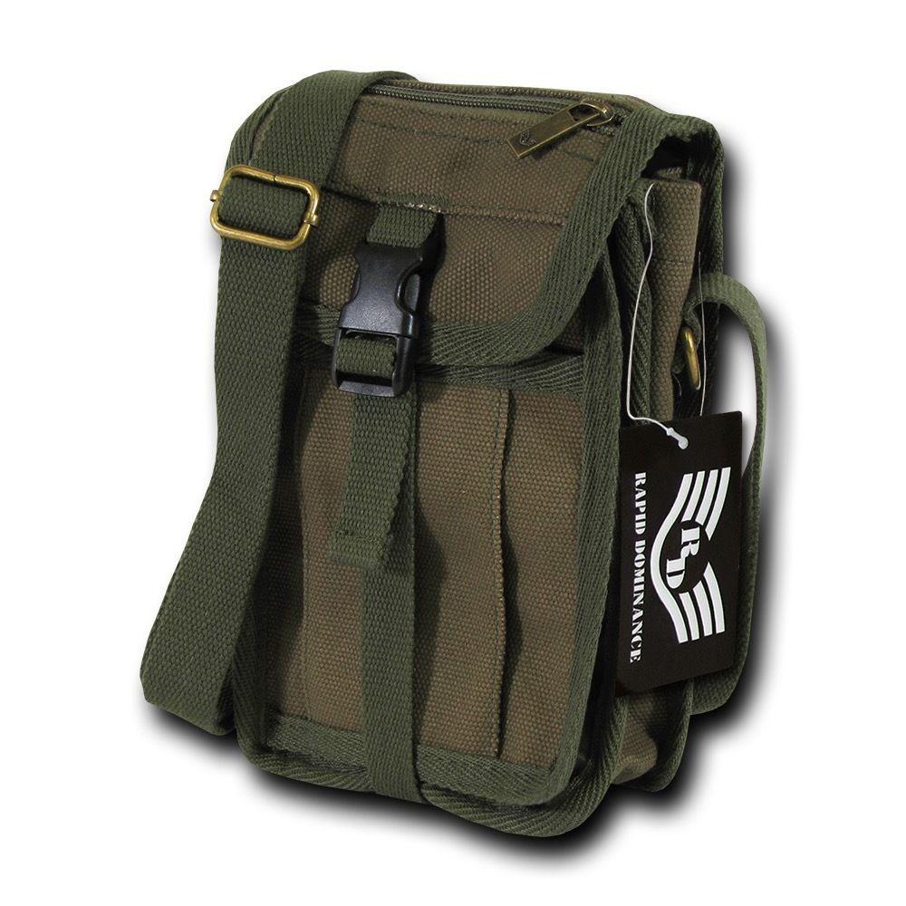 Rapid Dominance Cotton Canvas Travel Portfolio Bags Backpack Luggage-Olive-