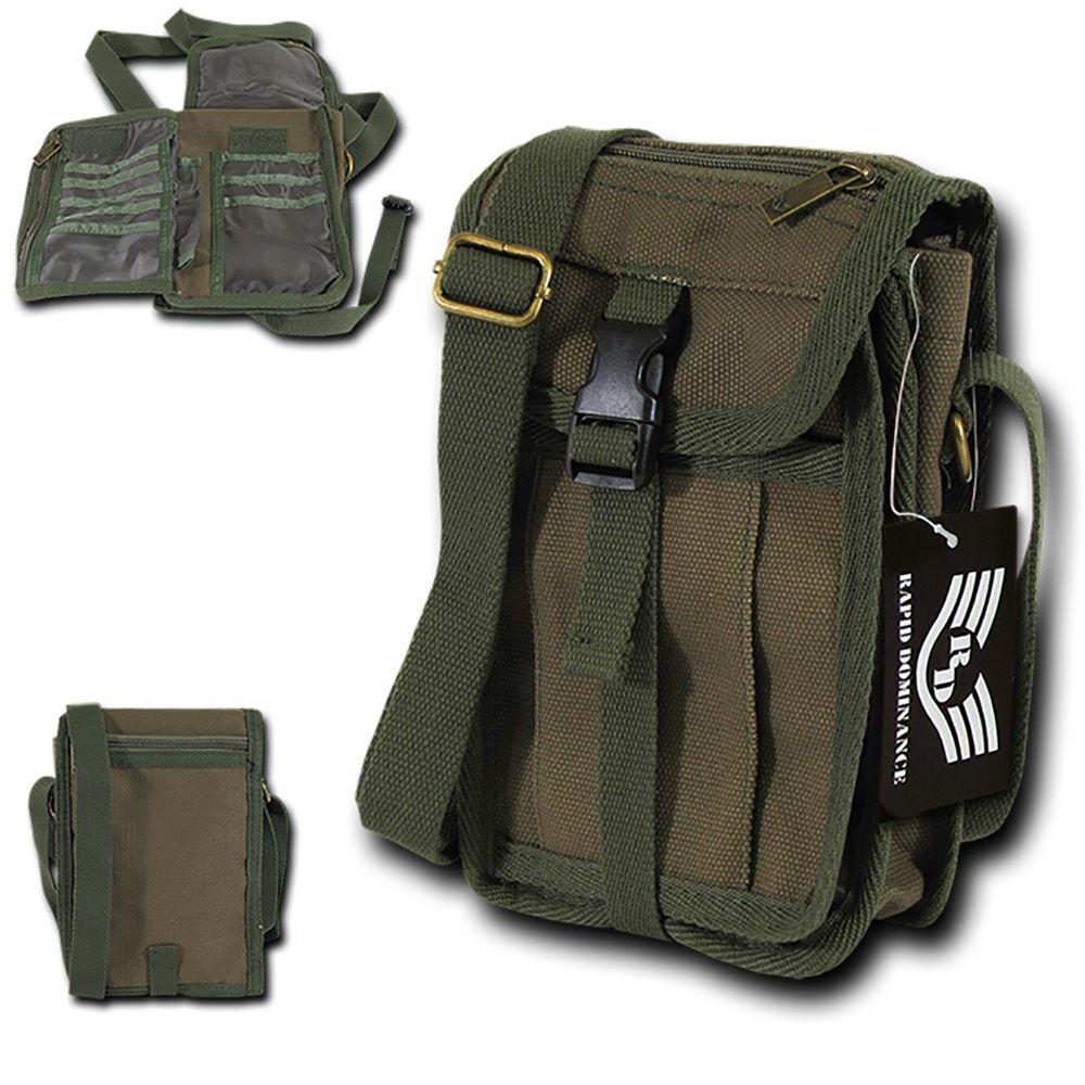Rapid Dominance Cotton Canvas Travel Portfolio Bags Backpack Luggage-Olive-