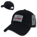 Rapid Dominance Ems Fire Department Thin Red Line US Flag Baseball Dad Caps Hats-Black-