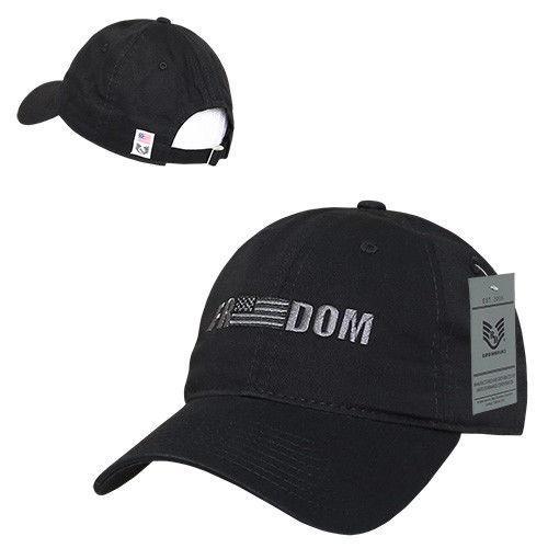 Rapid Dominance Freedom Relaxed Patriotic USA Flag Baseball Caps Hats-Black-