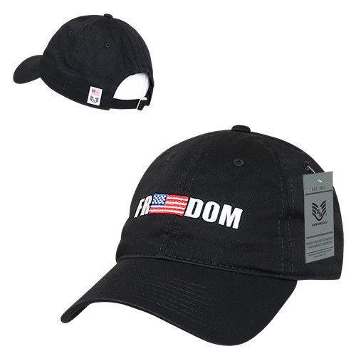 Rapid Dominance Freedom Relaxed Patriotic USA Flag Baseball Caps Hats-Black-