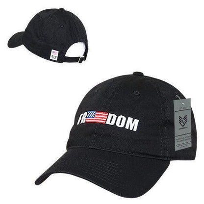 Rapid Dominance Freedom Relaxed Patriotic USA Flag Baseball Caps Hats-Black-