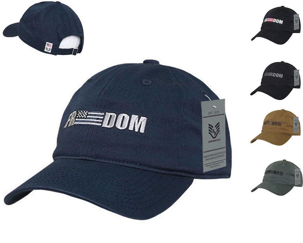Rapid Dominance Freedom Relaxed Patriotic USA Flag Baseball Caps Hats-Black-