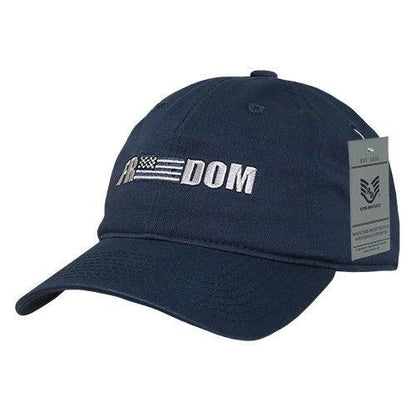 Rapid Dominance Freedom Relaxed Patriotic USA Flag Baseball Caps Hats-Navy-