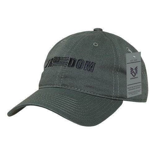Rapid Dominance Freedom Relaxed Patriotic USA Flag Baseball Caps Hats-Olive-