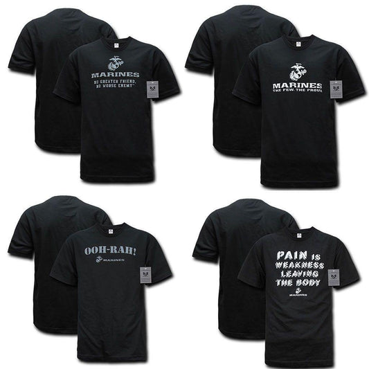 Rapid Dominance Marine Proud Patriotic Military Cotton Graphics T-Shirts Tees-Marine The Few - Black-Regular-Small