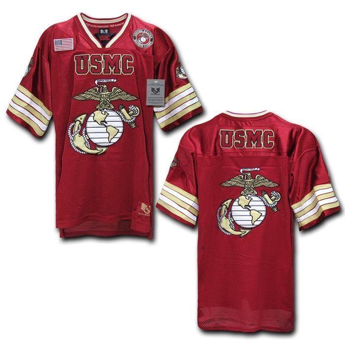 Rapid Dominance Military Football Jersey Navy Air Force Army Marines T Shirts-Marine- Cardinal-Regular-Medium