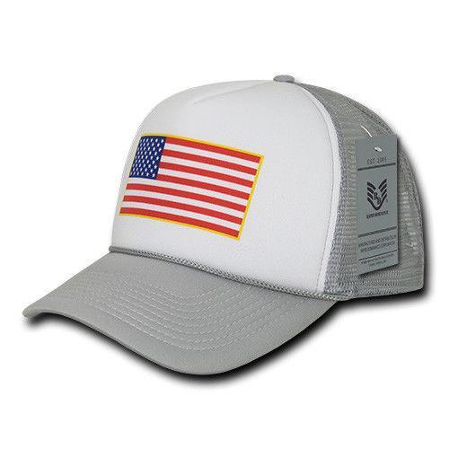 Rapid Dominance Patriotic USA Flag Classic Foam Mesh Trucker Caps Hats-USA-Black-