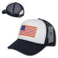 Rapid Dominance Patriotic USA Flag Classic Foam Mesh Trucker Caps Hats-USA-Navy-
