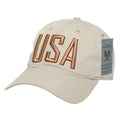 Rapid Dominance Relaxed 6 Panel Ripstop USA American Flag Dad Hats Caps-USA2-Khaki-
