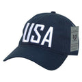 Rapid Dominance Relaxed 6 Panel Ripstop USA American Flag Dad Hats Caps-USA2-Navy-