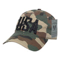 Rapid Dominance Relaxed 6 Panel Ripstop USA American Flag Dad Hats Caps-USA2-Woodland-
