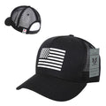 Rapid Dominance Rubber US Flag On 5 Panel Trucker Caps Hats-USA-Black-