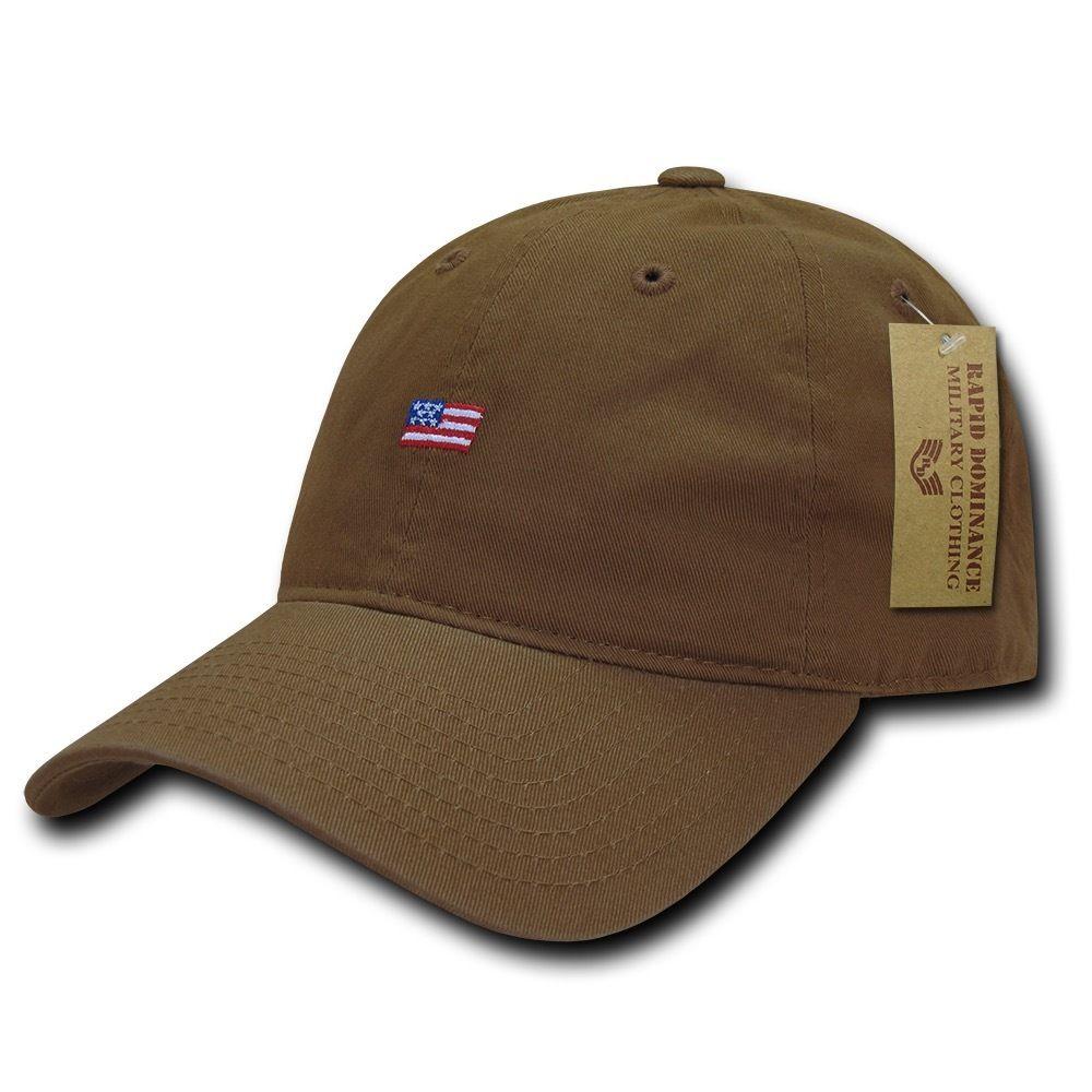 Rapid Dominance Cotton Polo USA American Flag Small Stamp Baseball Dad Caps Hats-Black-