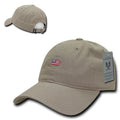 Rapid Dominance Cotton Polo USA American Flag Small Stamp Baseball Dad Caps Hats-Khaki-