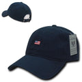 Rapid Dominance Cotton Polo USA American Flag Small Stamp Baseball Dad Caps Hats-Navy-