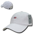Rapid Dominance Cotton Polo USA American Flag Small Stamp Baseball Dad Caps Hats-White-