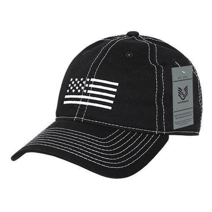 Rapid Dominance USA Flag Embroidered Patriotic Relaxed Baseball Caps Hats Unisex-Black-