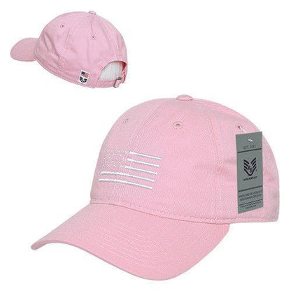 Rapid Dominance USA Flag Embroidered Patriotic Relaxed Baseball Caps Hats Unisex-Pink-