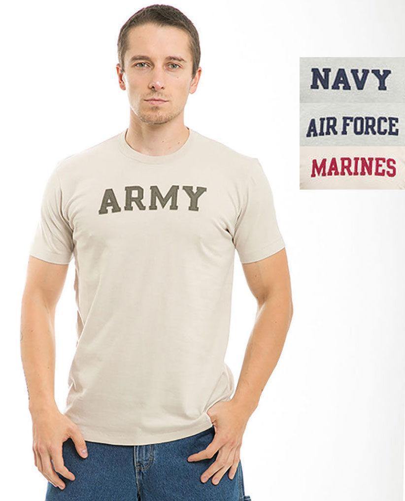 Rapid Felt Applique Military Air Force Navy Marine Navy Army T-Shirts Tees-Air Force - Heather Grey-Regular-Medium