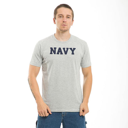 Rapid Felt Applique Military Air Force Navy Marine Navy Army T-Shirts Tees-Air Force - Heather Grey-Regular-Medium