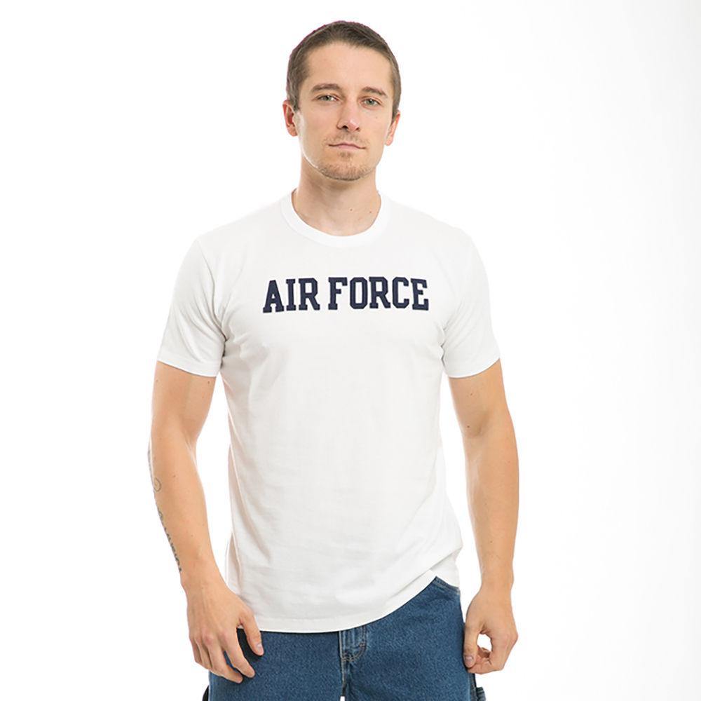 Rapid Felt Applique Military Air Force Navy Marine Navy Army T-Shirts Tees-Air Force - Heather Grey-Regular-Medium