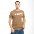 Rapid Felt Applique Military Air Force Navy Marine Navy Army T-Shirts Tees-Army - Brown-Regular-Medium