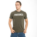 Rapid Felt Applique Military Air Force Navy Marine Navy Army T-Shirts Tees-Marine - Olive-Regular-Medium