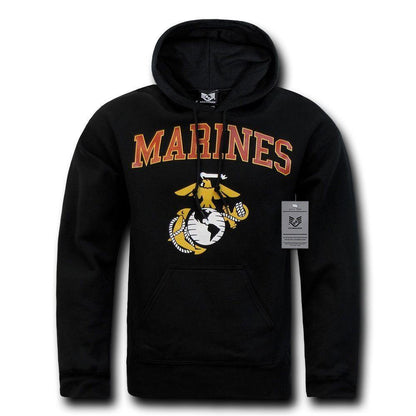 Rapid Dominance Marines Military Hoodie Sweatshirt Pullover Sweater Long Sleeve Fleece-Marine - Black-Regular-Small