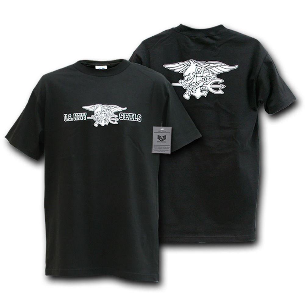Rapid Dominance Military Air Force Marine Navy Army Law Enforcement T-Shirts Tees-Navy Seal - Black-Regular-Small