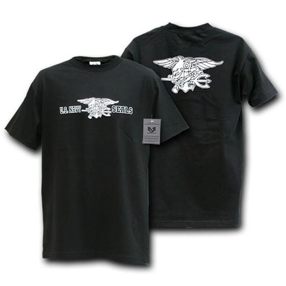 Rapid Dominance Military Air Force Marine Navy Army Law Enforcement T-Shirts Tees-Navy Seal - Black-Regular-Small