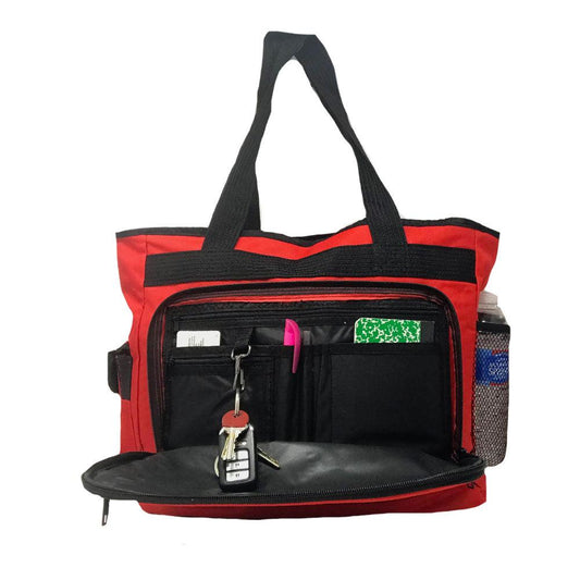 Large Tote Bags For Shopping Grocery Work Travel School W/ Organizer 16x14inch-Royal-