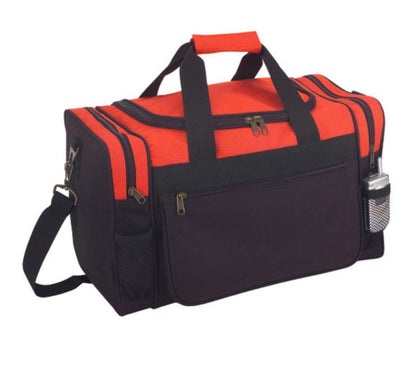 17inch Work Sports Duffle Bags Travel Gym Luggage Carry-On With Side Mesh Pockets-BLACK-