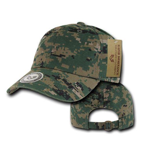 Rapid Dominance Relaxed Cotton Military Vintage Washed Polo Camo Camouflage Baseball Hats Caps!-Woodland Digital Camo-