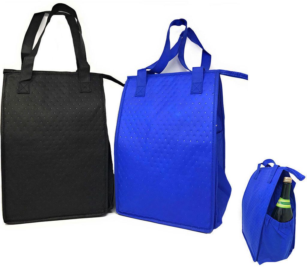 Thermo Insulated Lunch Cooler Bag Tote Thermo Lunch Cooler Picnic Beach-BLACK-