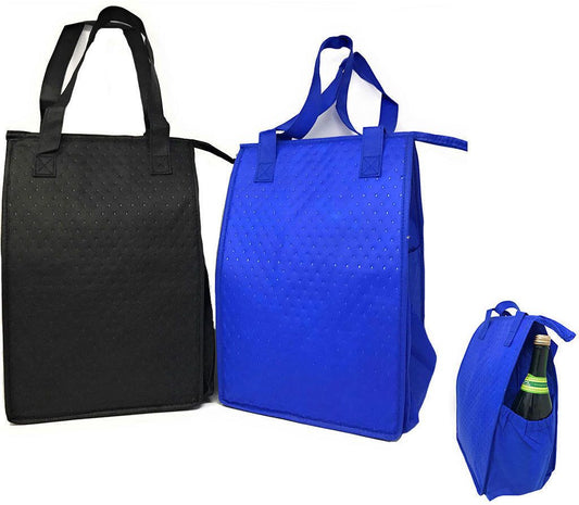 Thermo Insulated Lunch Cooler Bag Tote Thermo Lunch Cooler Picnic Beach-BLACK-