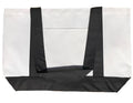 Reusable Grocery Shopping Tote Bags With Wide Bottom Gusset Travel Gym Sports-BLACK/WHITE-