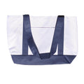 Reusable Grocery Shopping Tote Bags With Wide Bottom Gusset Travel Gym Sports-NAVY/WHITE-