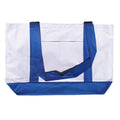 Reusable Grocery Shopping Tote Bags With Wide Bottom Gusset Travel Gym Sports-ROYAL/WHITE-